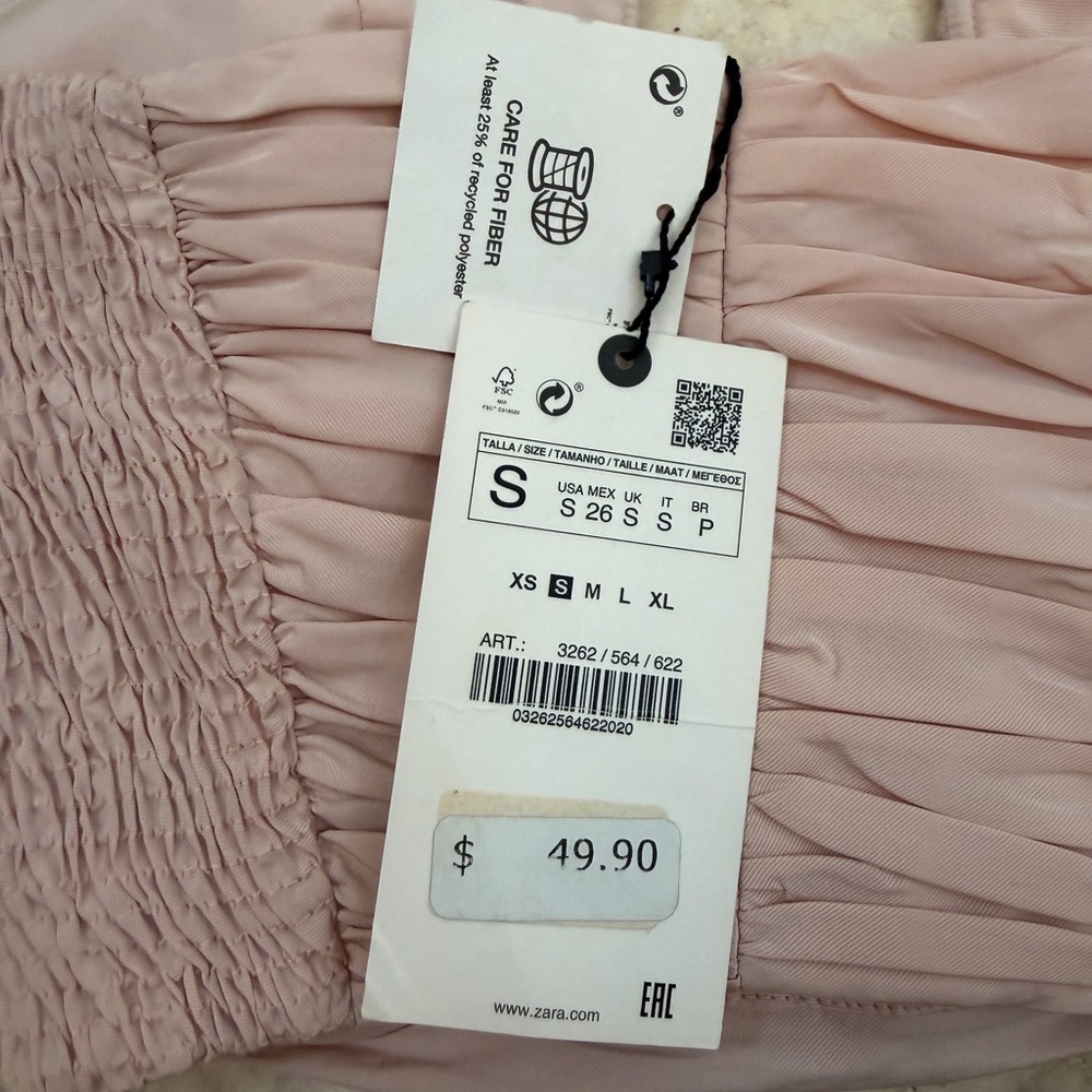 Zara Pink Ruched Halter Top - Picture 5 of 7